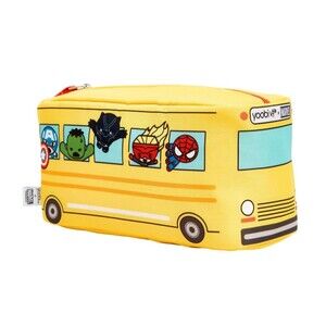 YOOBI Marvel Avengers Pencil Case Pouch Zipper Yellow School Bus Kids Gift NEW